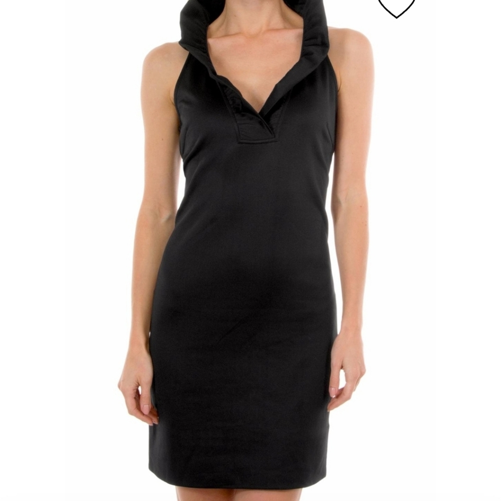Gretchen Scott Sleeveless Ruffle Neck Dress Navy Size M